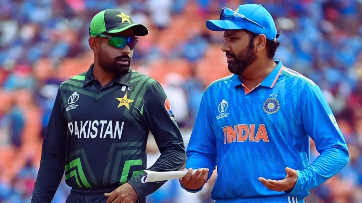 पाकिस्तान की गेंदबाजी एवं भारत के बल्लेबाजी के बीच मुकाबला। 