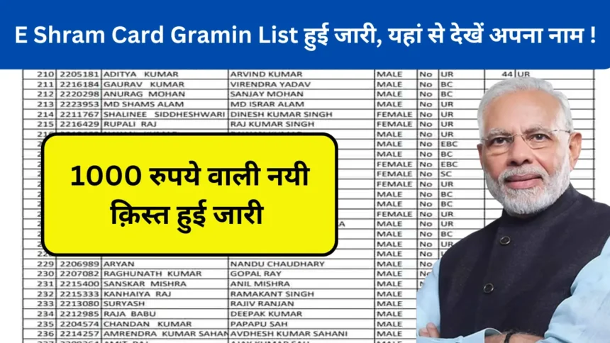 E Shram Card Gramin List