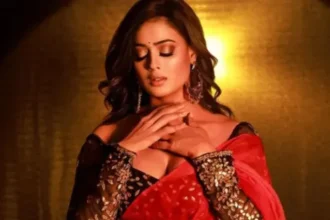 सिंपल और लाइटवेट रफल साड़ी