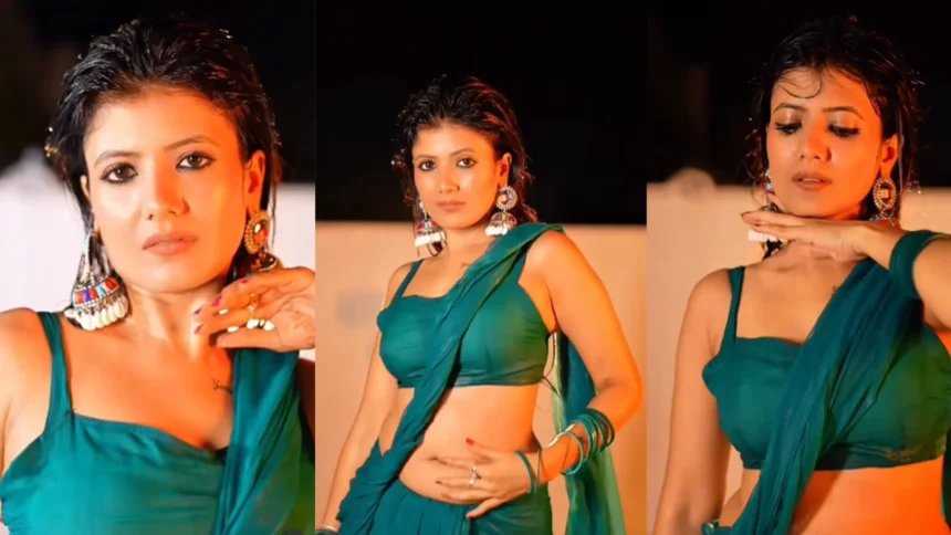 Desi woman dancing on rooftop at night, fans reacting to her viral dance video